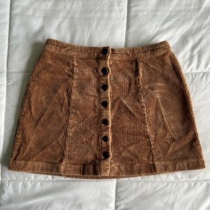 Forever 21 - Ribbed Corduroy Button Up Mini Skirt